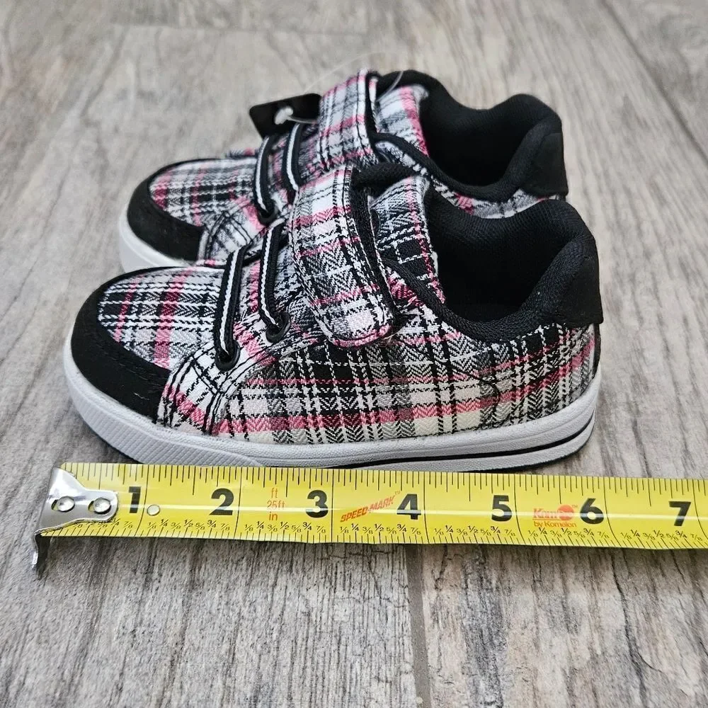 Lakeshore LKS Black and Pink Plaid Shoes Size 6T